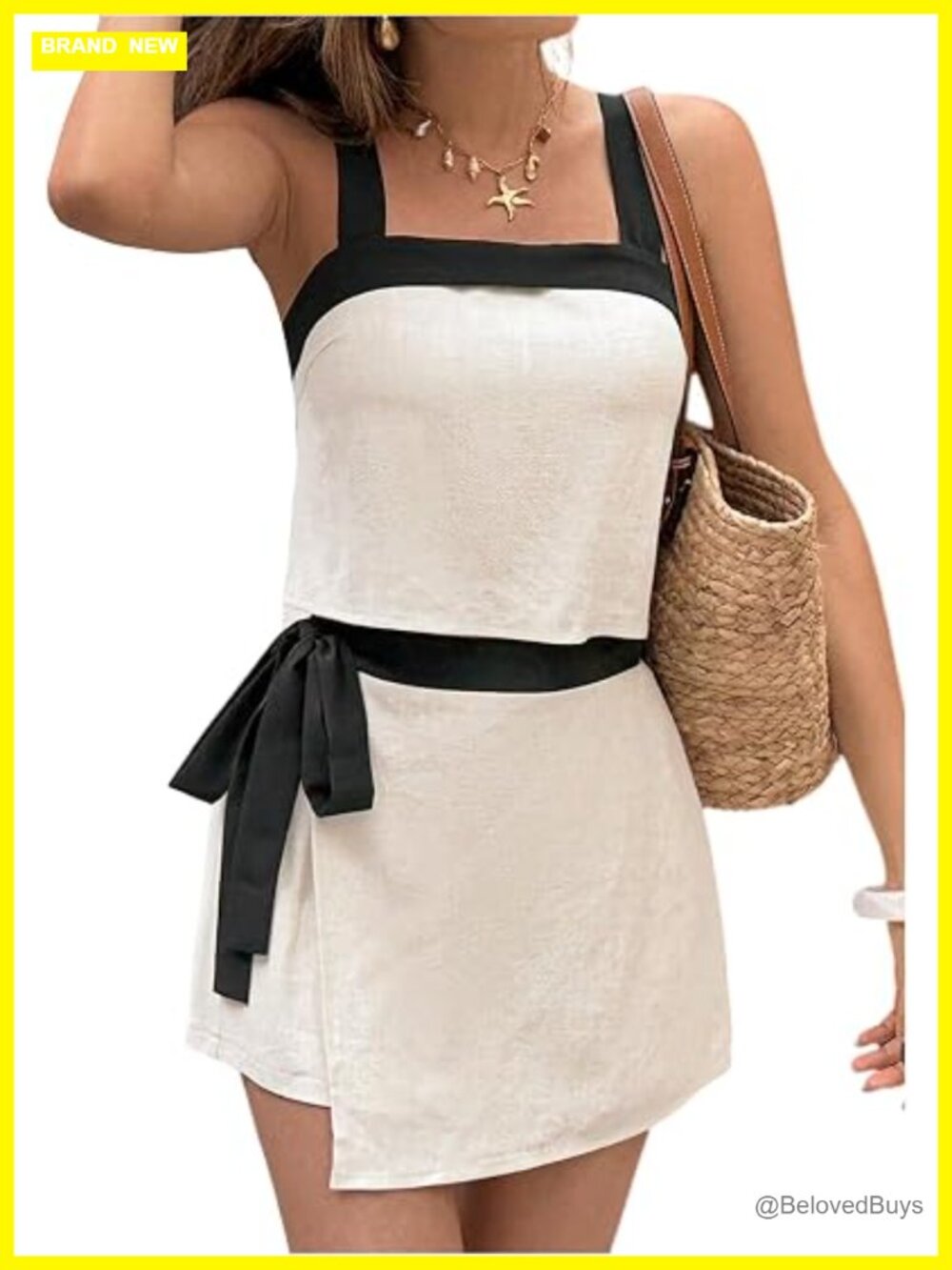 2 Piece Summer Outfits Square Neck Crop Top and Wrap Tie Side Shorts Set